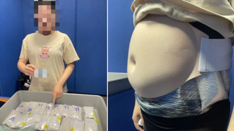 珠海海關查獲旅客假扮孕婦 腹部綁藏白銀入境案