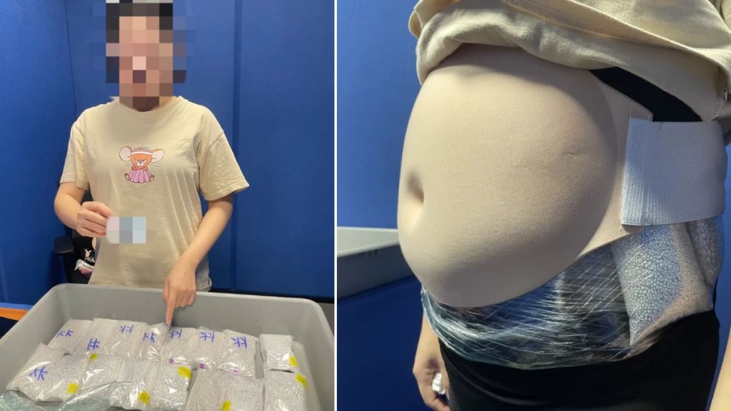 珠海海關查獲旅客假扮孕婦 腹部綁藏白銀入境案