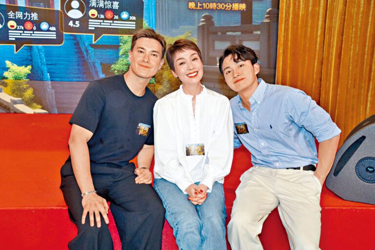 ■朱敏瀚、江美儀、周嘉洛出席綜藝節目《試真D》記者會。