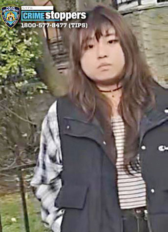 警方公佈失蹤少女圖片。