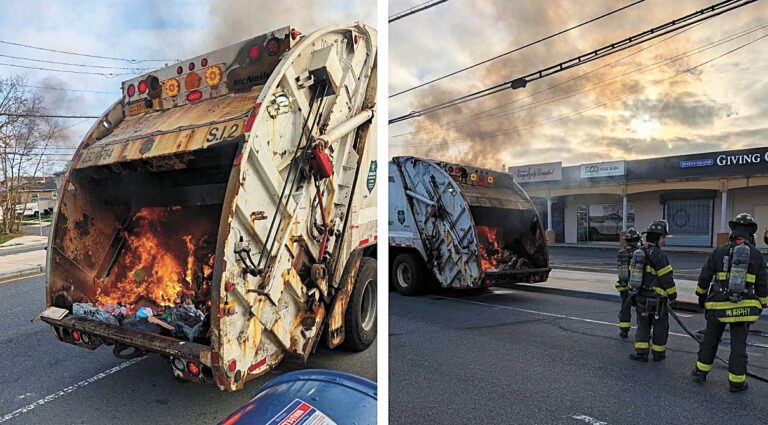 垃圾車因鋰電池著火。