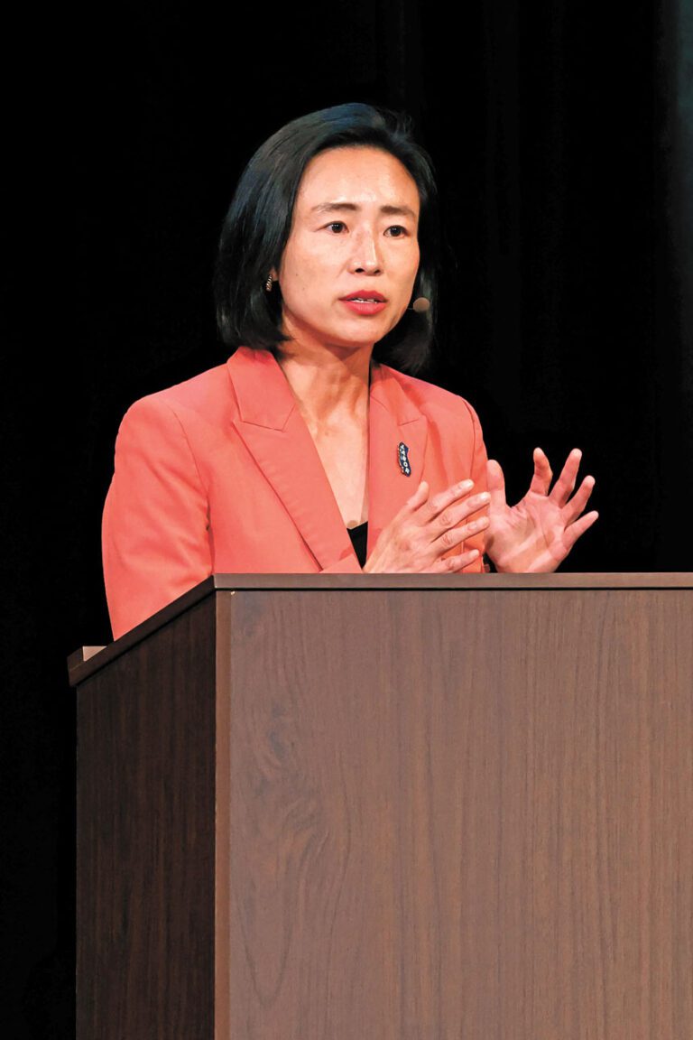 陳詩敏此前參加國會議員競選辯論。Carlos Avila Gonzalez/三藩市紀事報/美聯社資料圖