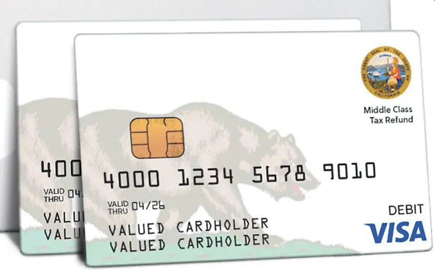 圖為2022年州府寄發的疫情紓困金借記卡。Money Network