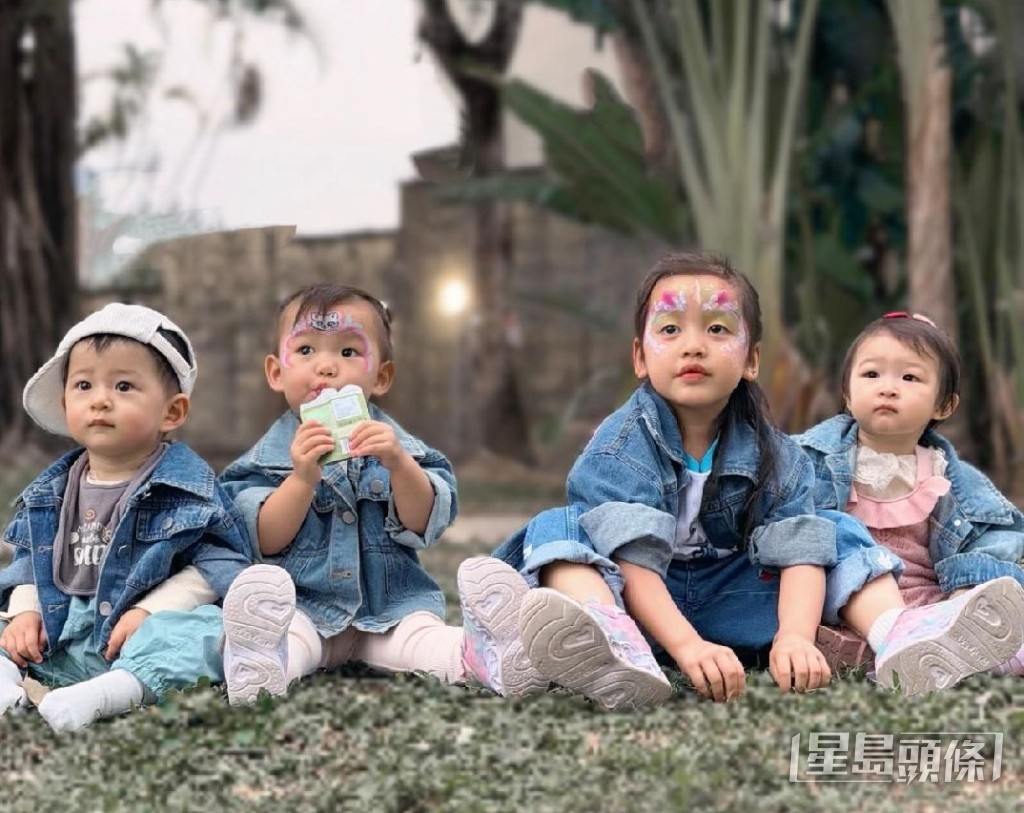 連詩雅、黃翠如及梁諾妍的子女們模樣可愛。
