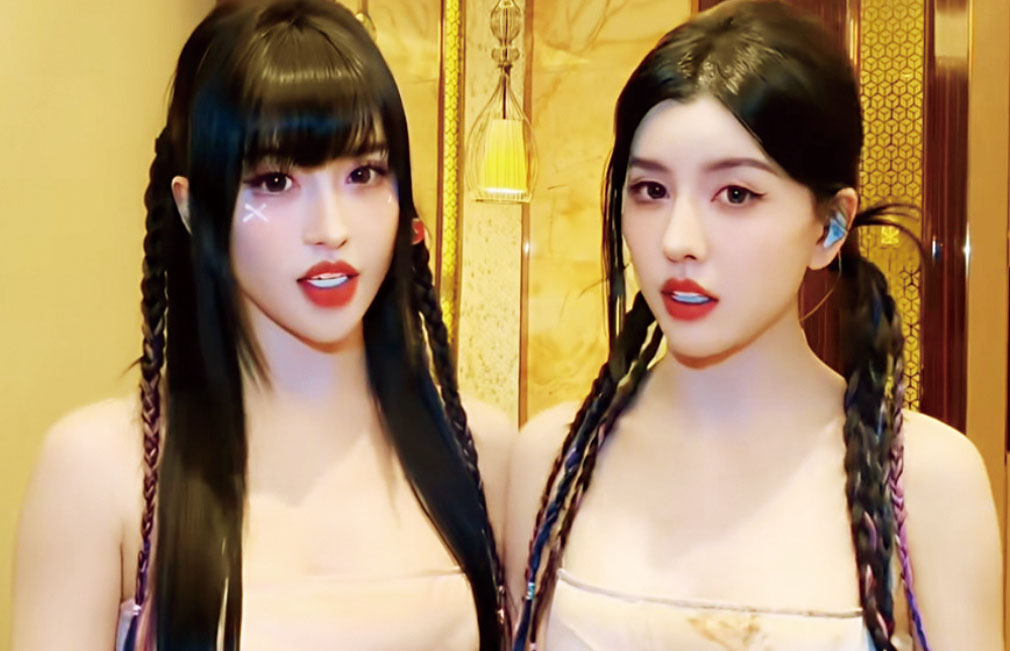 Yumi（左）疑似再整容，一度讓人認不出。網上圖片