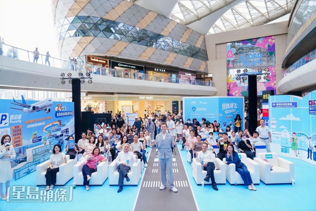 朱敏瀚向大灣區朋友推介，可經香港國際機場飛往其他目的地。