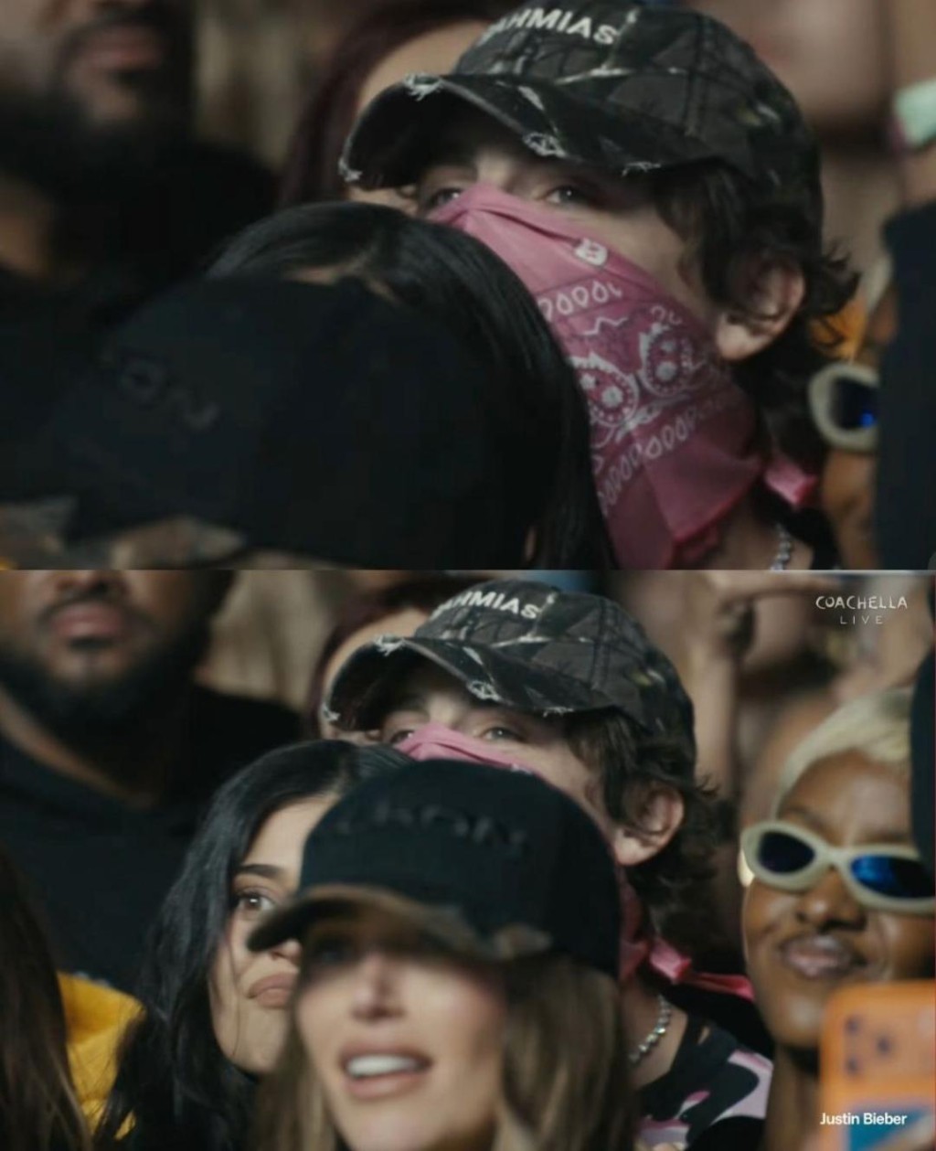 添麥菲查洛美與女友Kylie Jenner一同欣賞Justin Bieber的演出。