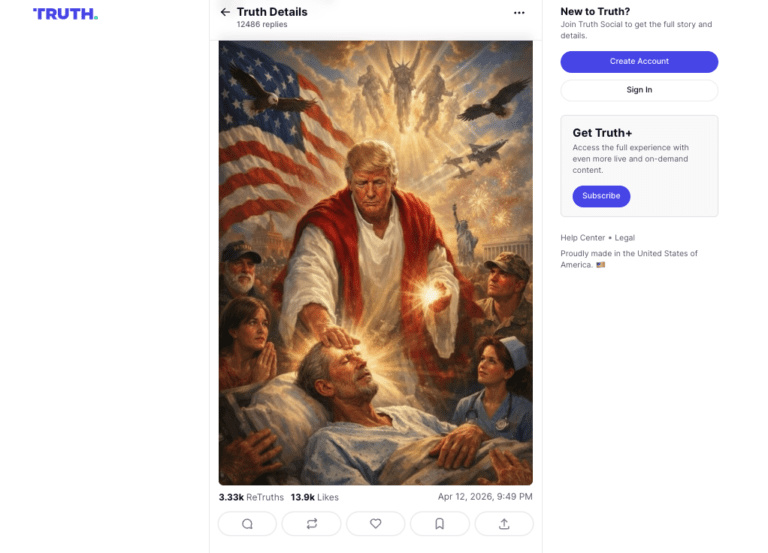 特朗普發佈類耶穌AI圖惹議 福音派領袖公開譴責