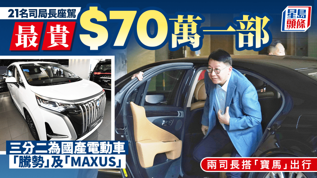 港府司局長座駕電動化 逾半選用國產品牌騰勢