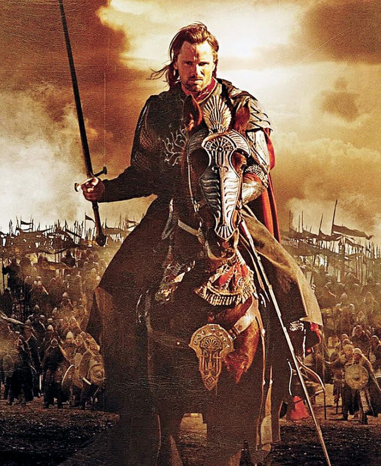 當年的《魔戒》三部曲，域高扮演的阿拉岡的確有型有款。