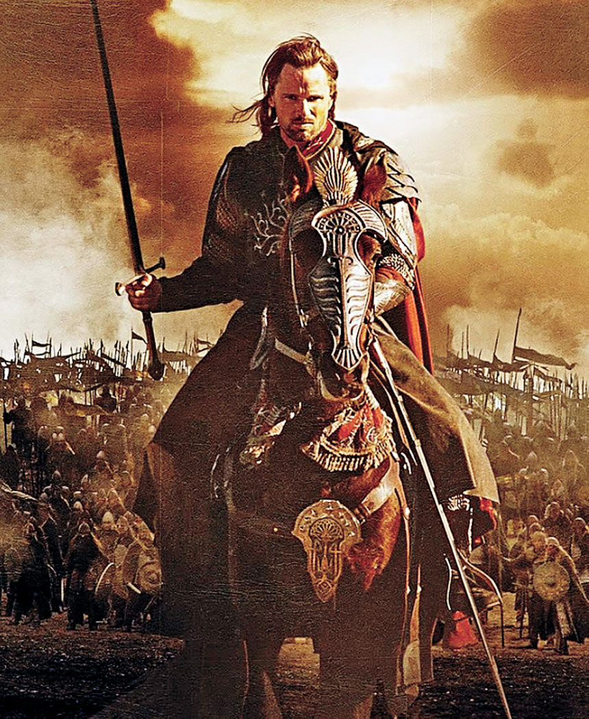 當年的《魔戒》三部曲，域高扮演的阿拉岡的確有型有款。