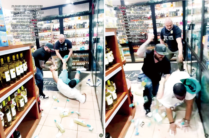 網上流傳片段顯示，緝毒探員在舖內對受害男子猛烈毆打及拖行。Sinistratm Instagram圖片