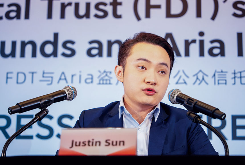 孫宇晨是加密幣行業中的爭議人物，長期公開支持特朗普。本報資料圖片