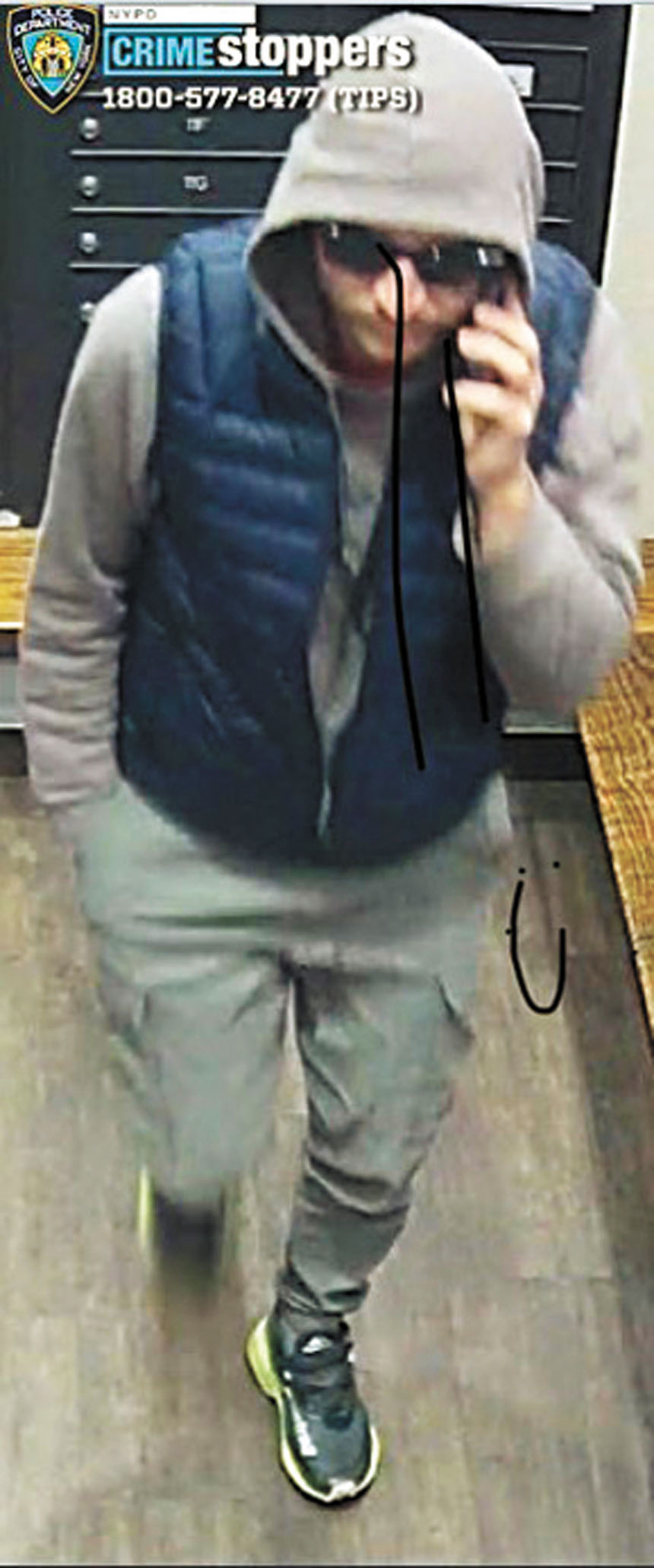 警方通緝圖示的嫌犯。