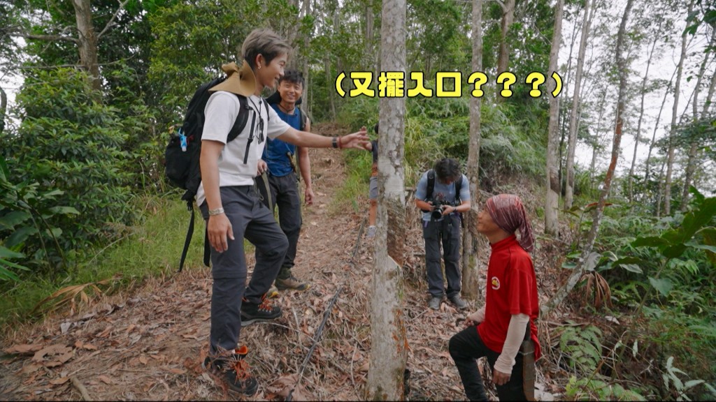 Alton展現「為食」本色，看著流出的樹膠液體問道：「Is it tasty?」