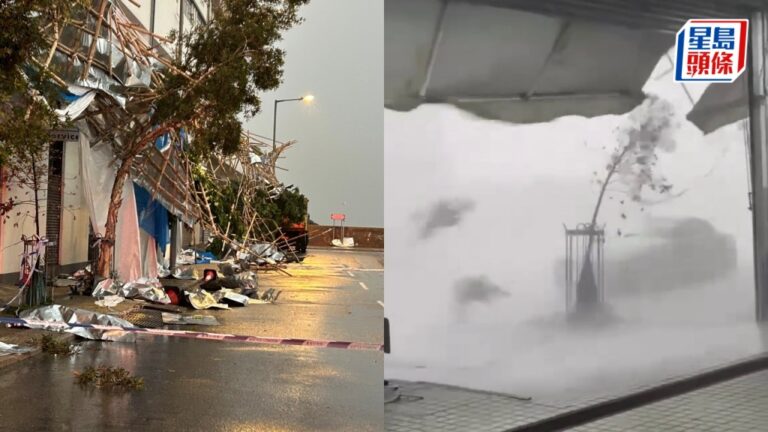 黃雨襲港 鴨脷洲工廈棚架倒塌 三名途人受傷送院