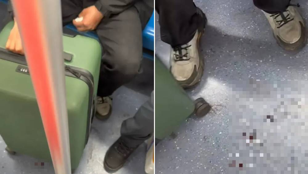 上海地鐵行李箱滲血引虛驚 實為解凍鴨血食品