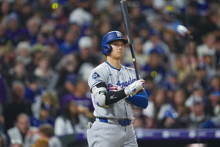 大谷走上打擊區。美聯社