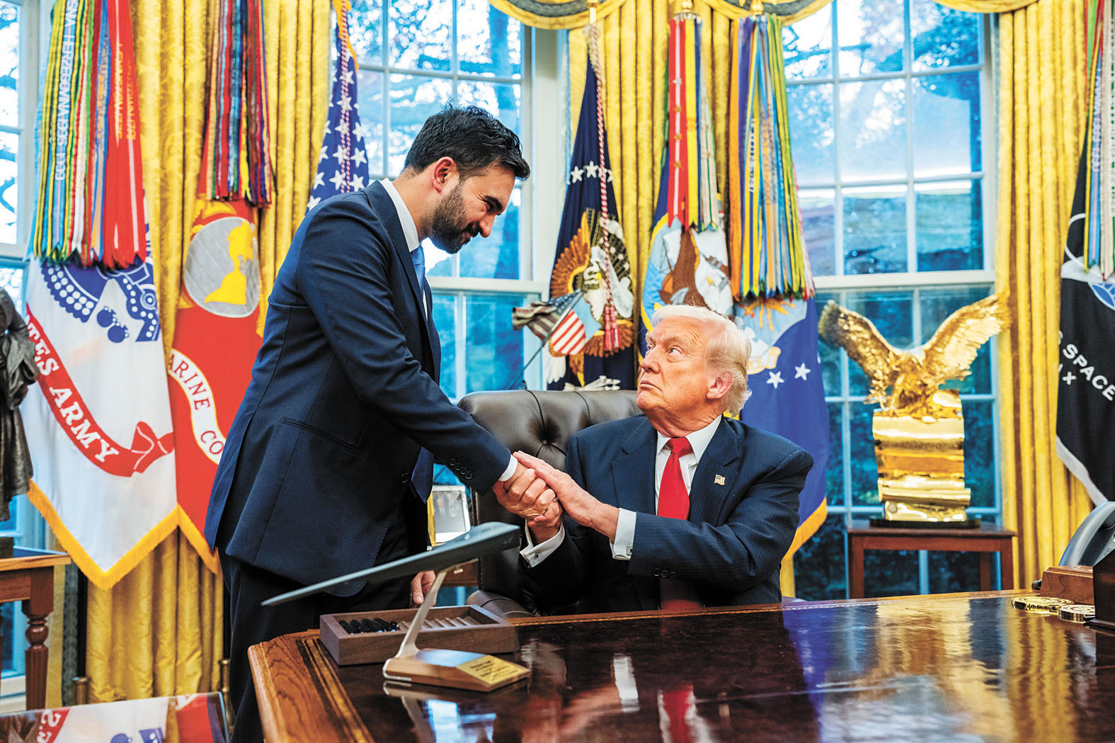 馬姆達尼形容與特朗普關係為「坦誠、直接且富有成效」。 Eric Lee/紐約時報