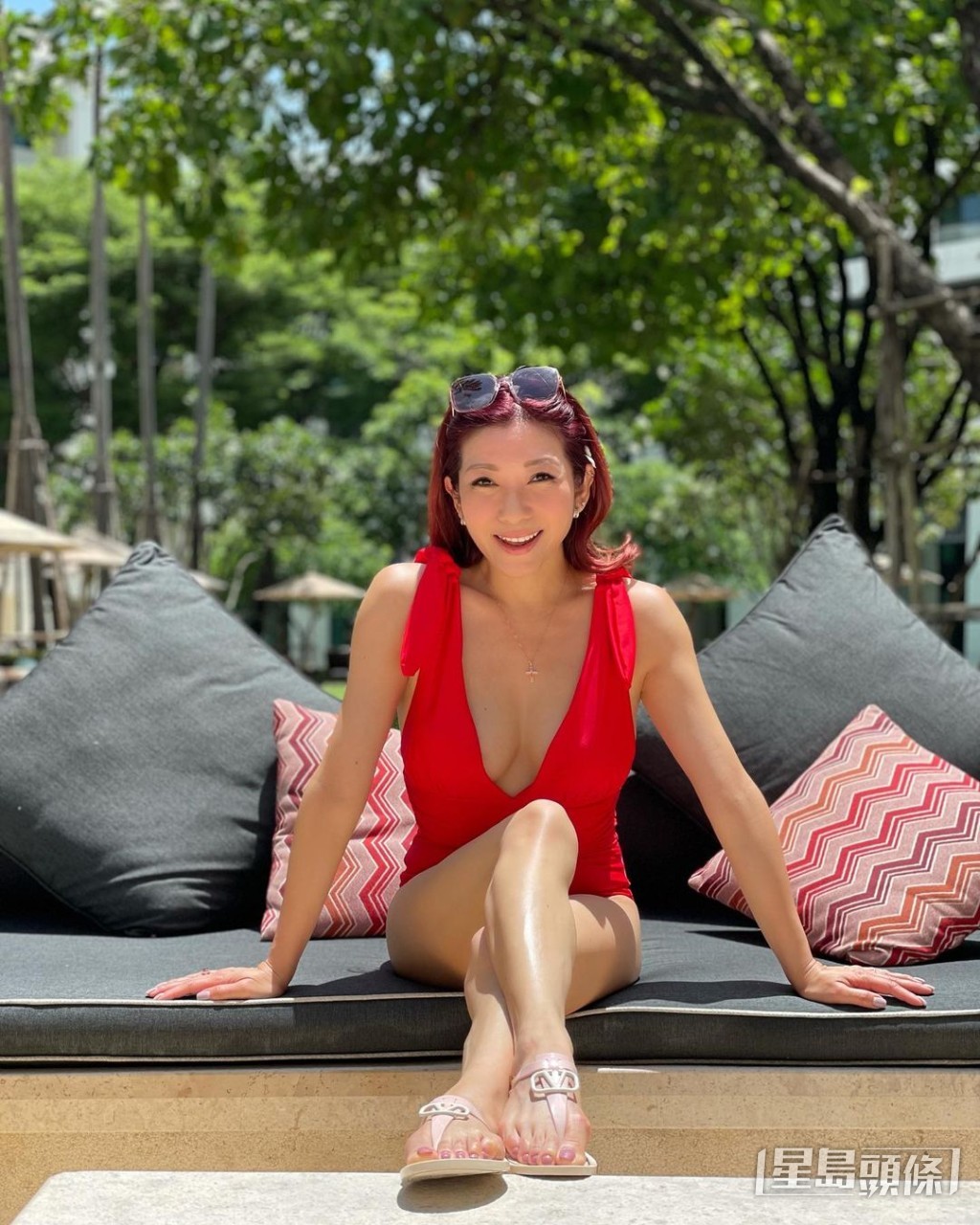 朱凱婷保持良好體態。