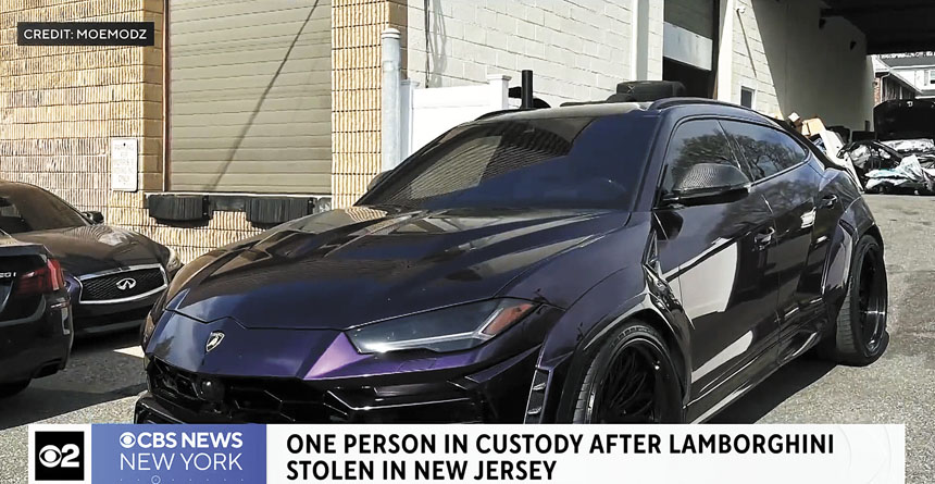 警方成功尋回價值約30萬元的林寶堅尼。 CBS紐約截圖