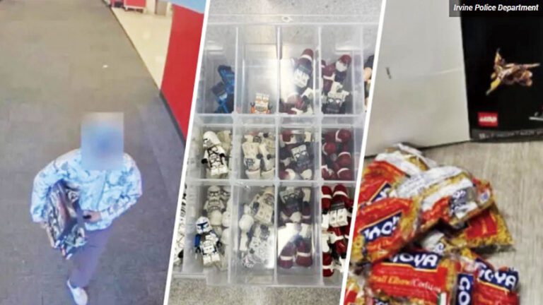 警方公布監視器畫面和贓物。爾灣市警察局