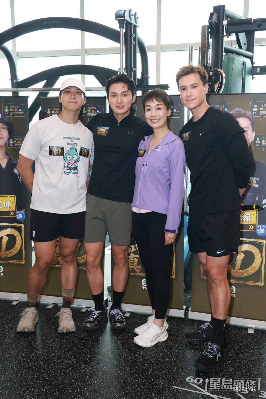 江美儀率領周嘉洛、朱敏瀚、吳業坤一同出席《試真D》宣傳活動。