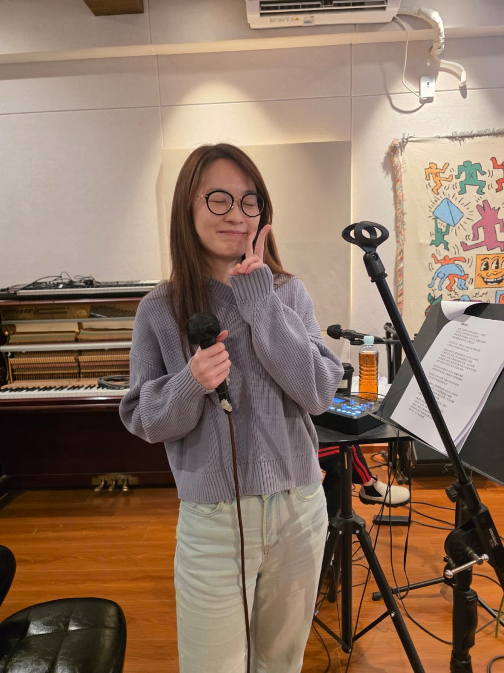 對蔡潔而言，這是首次正式與Live Band綵排。