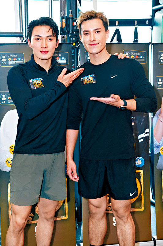 周嘉洛（左）、朱敏瀚節目中要試食各種獵奇刁鑽的菜式。