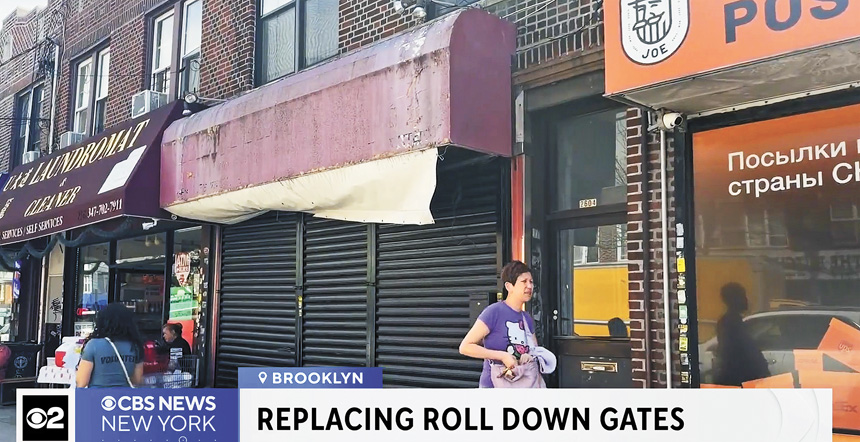 該法禁止商店使用實心捲簾式閘門。 CBS紐約截圖