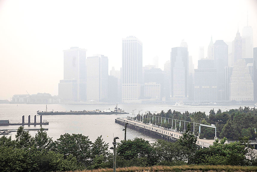 「紐約市—紐瓦克」地區的臭氧污染排名第12位最差。 Dave Sanders/紐約時報