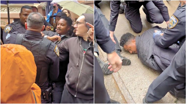 奧西的社交媒體帳號上載了被捕的經過。