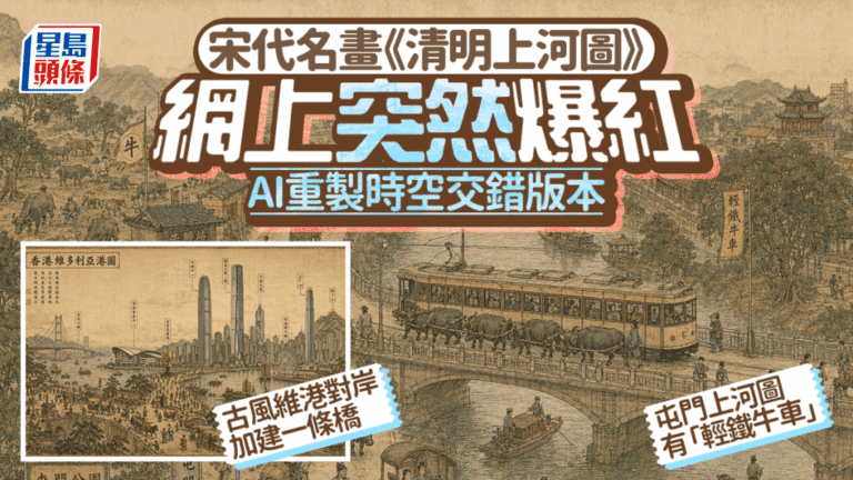 AI重製《清明上河圖》 屯門維港時空交錯版本網上熱傳