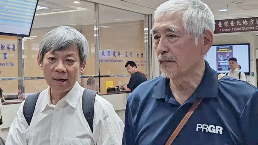 柯一正在律師陪同下與車主協商。網上圖片