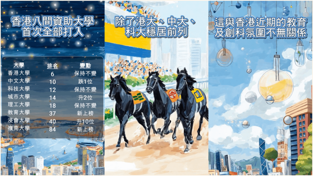 香港八大院校創歷史 全數躋身泰晤士亞洲大學百強