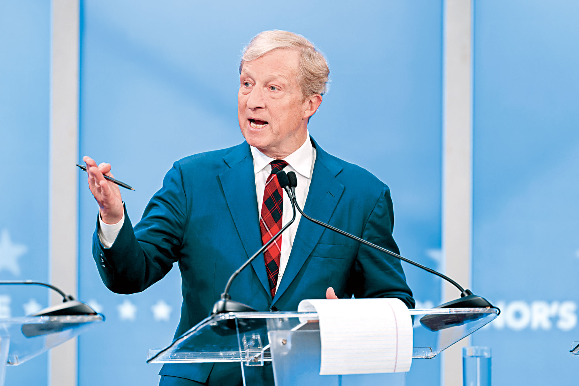 億萬富豪斯泰爾已投入超過1億元角逐加州州長選舉。美聯社