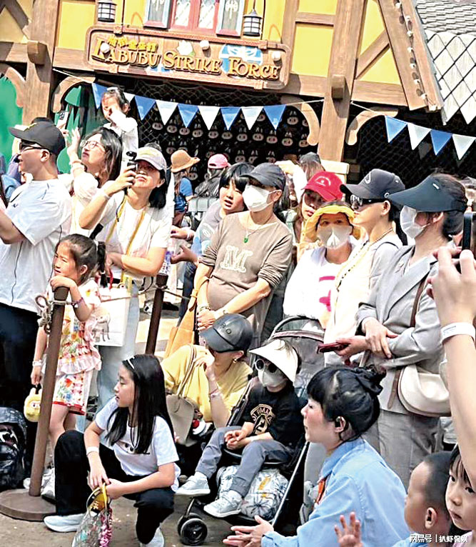 戚薇帶3歲兒子現身遊樂園遊玩。網上圖片