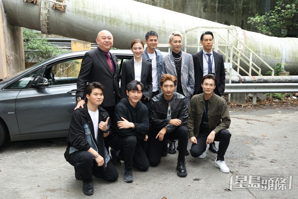 劇集《警是個大佬（暫名）》一眾演員正在拍攝外景。