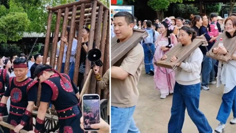 杭州宋城推「囚車遊街」體驗 遊客參與互動惹網民熱議