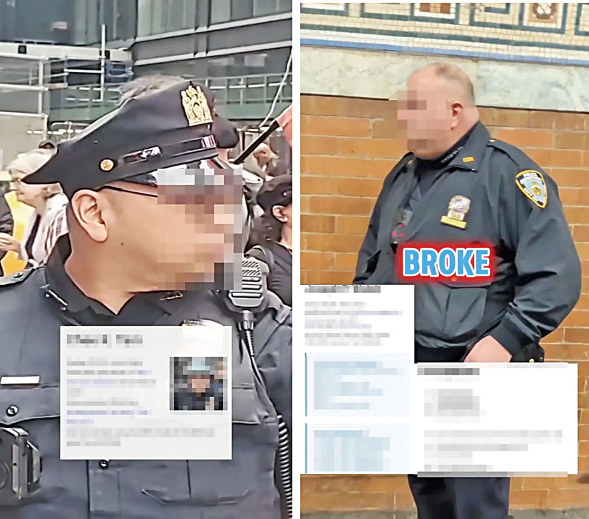 紐約市警探工會指出，近期有左翼煽動者在警方執勤時進行惡意騷擾、錄影並上傳至社交媒體。Stitch The Camera Guy臉書圖片