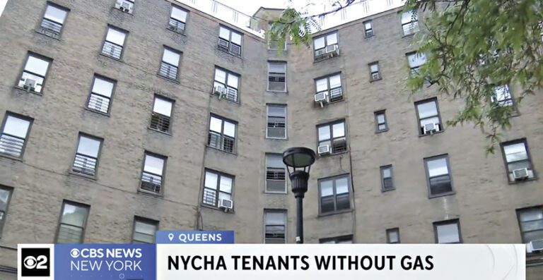 Queensbridge Houses政府樓已中斷燃氣數周。CBS紐約截圖