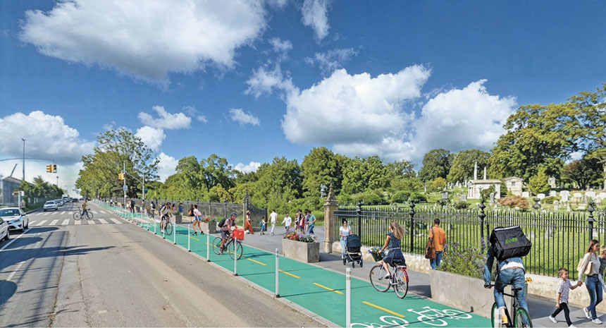 日落公園綠道經過歷史性的綠木公墓。