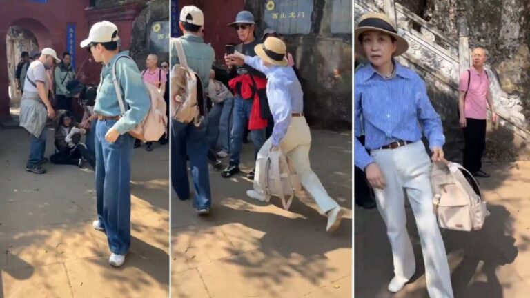 台旅行團普陀山遇插隊糾紛 導遊遭推倒 遊客拍攝取證