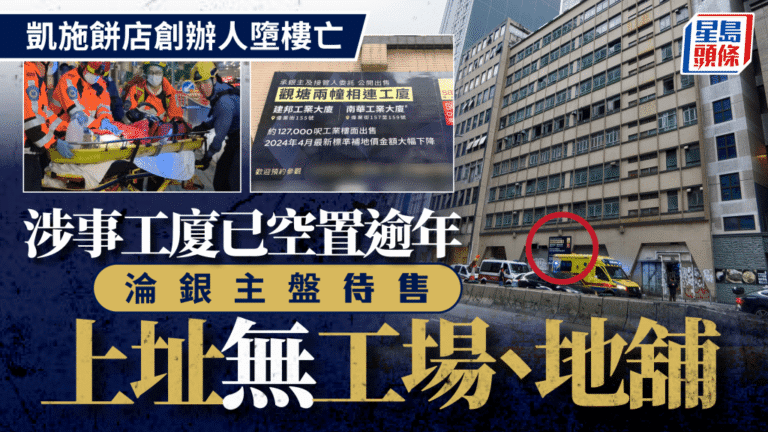 凱施餅店創辦人蕭偉堅墮樓身亡 旗下昔日麵包工場工廈丟空逾年由銀主放售