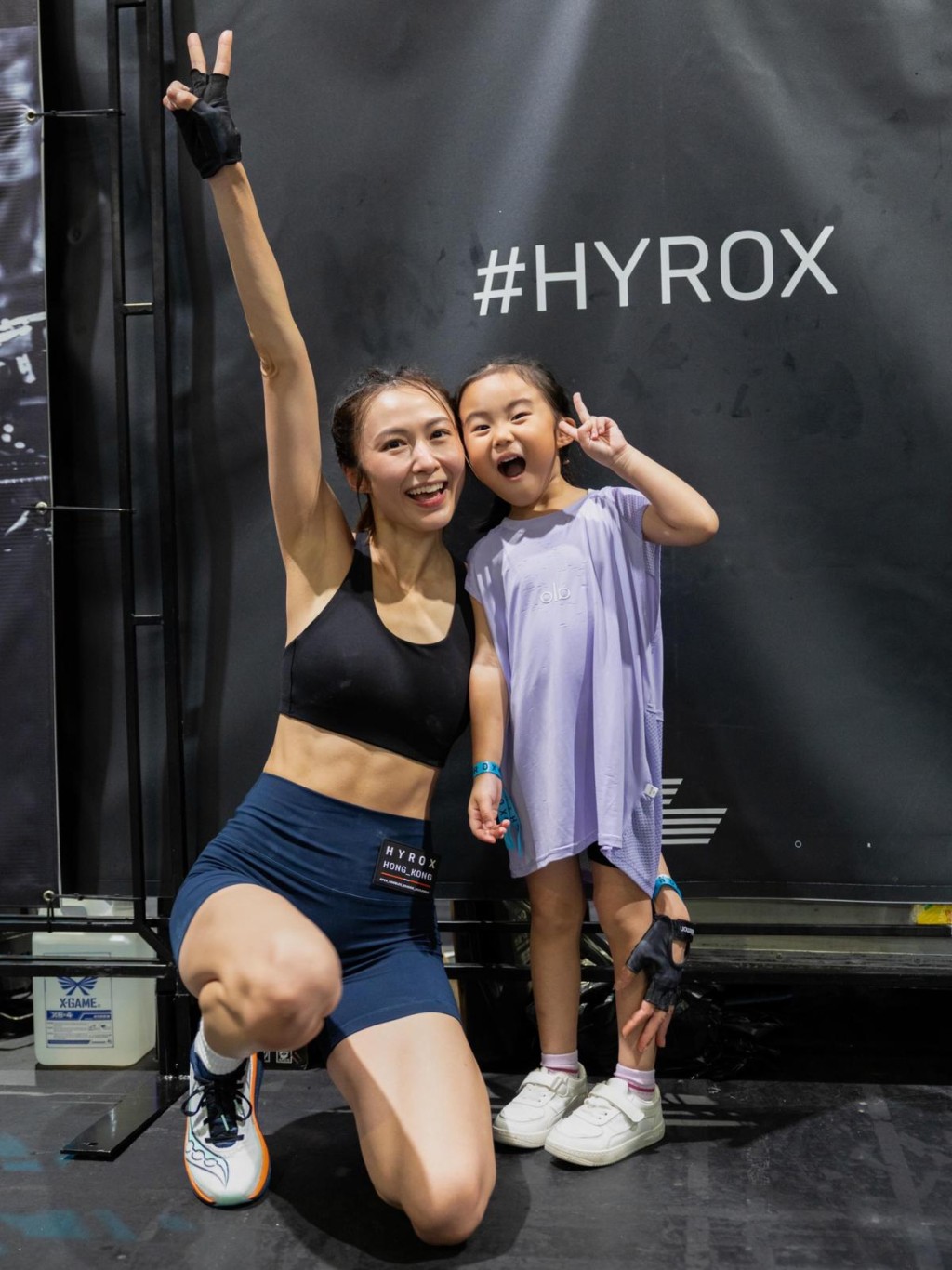 湯怡選擇在母親節當天參賽HYROX,女兒QQ亦親臨現場為她打氣。