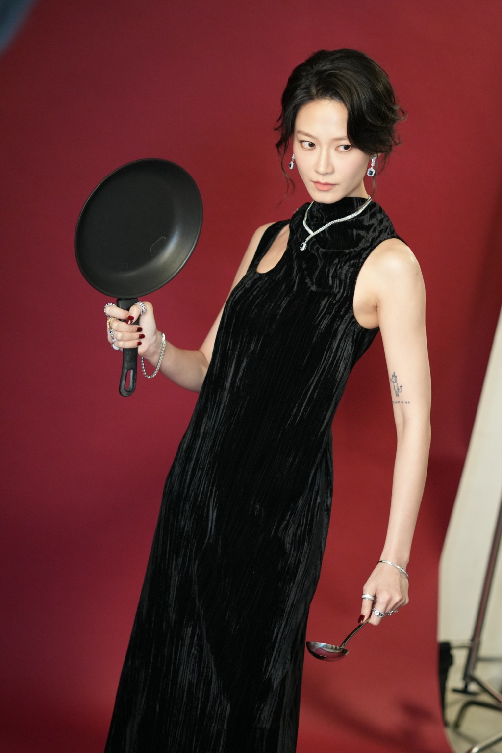 廖子妤與張繼聰繼三年前合作《飯戲攻心》後，再度同台，直言既開心又巧合。