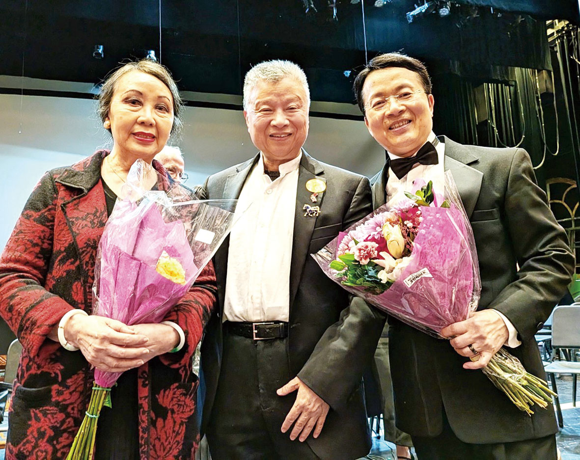 (左起)譚嘉陵、吳皓、甄若矛合影。