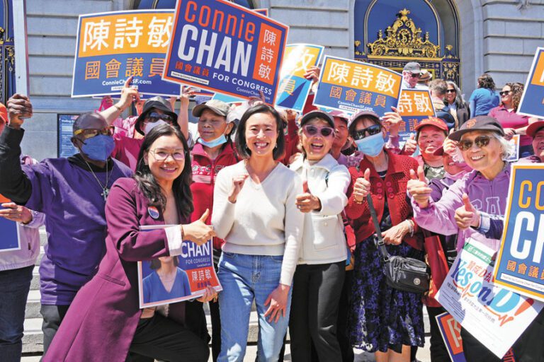 陳詩敏與她的支持者們。記者黃偉江攝