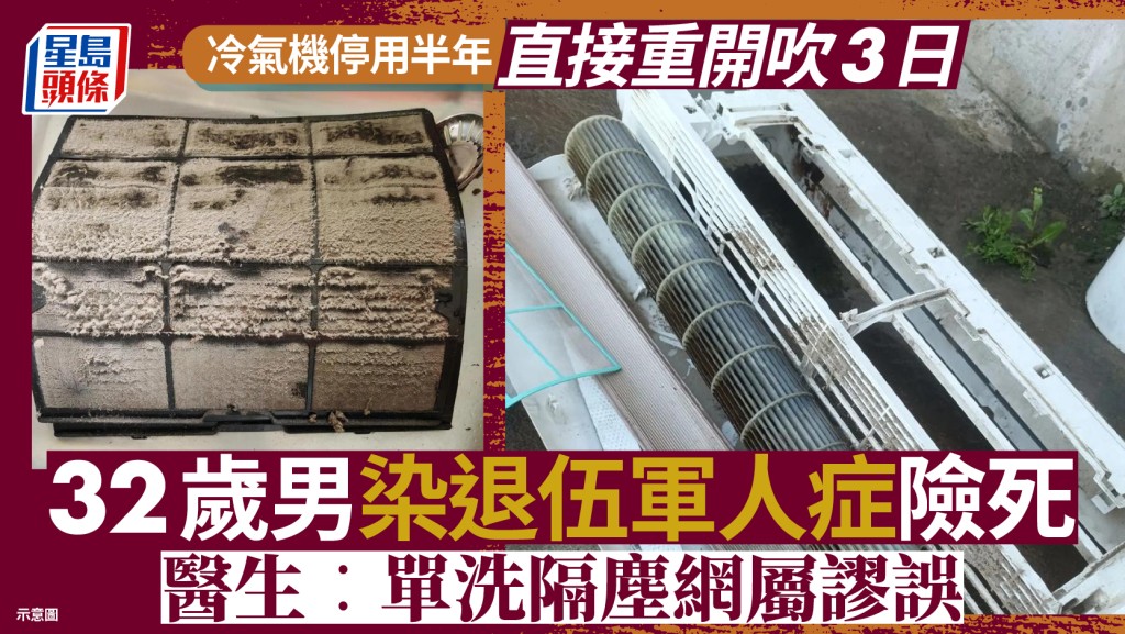 冷氣機停用半年未清潔 男子使用後確診退伍軍人症