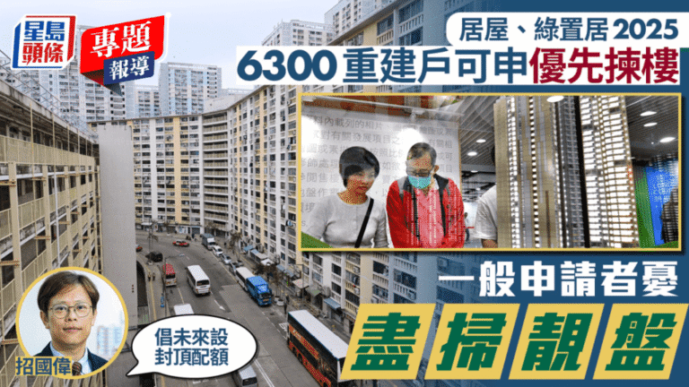 居屋綠置居2025｜6300重建戶享最高揀樓優先權 公屋聯會倡設封頂配額